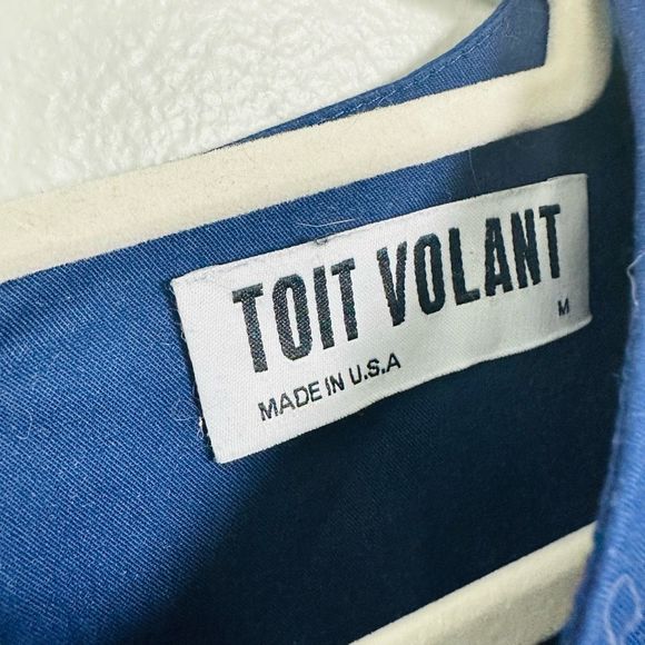 TOIT VOLANT V-Neck Mid Sleeve Work Career Dress Open Back Blouse Size Medium - Picture 7 of 9